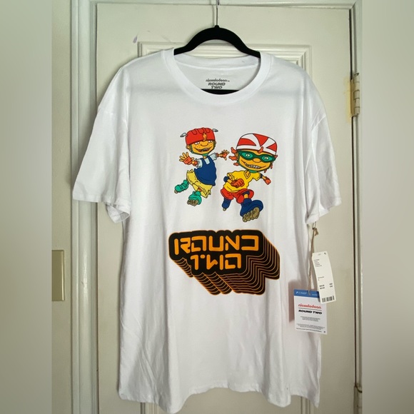 Urban Outfitters + Nickelodeon Round Two Rocket Power White T-Shirt | Size L NWT - Picture 3 of 8